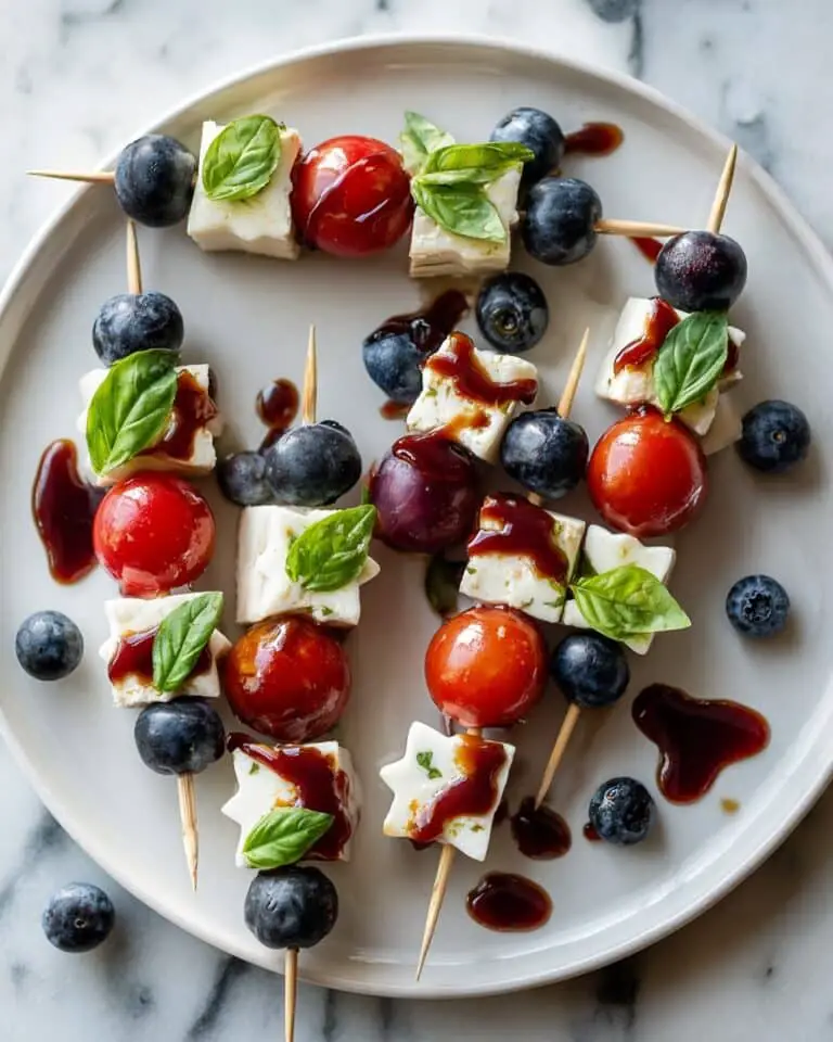 Caprese Skewers with Blueberry Balsamic Glaze Recipe