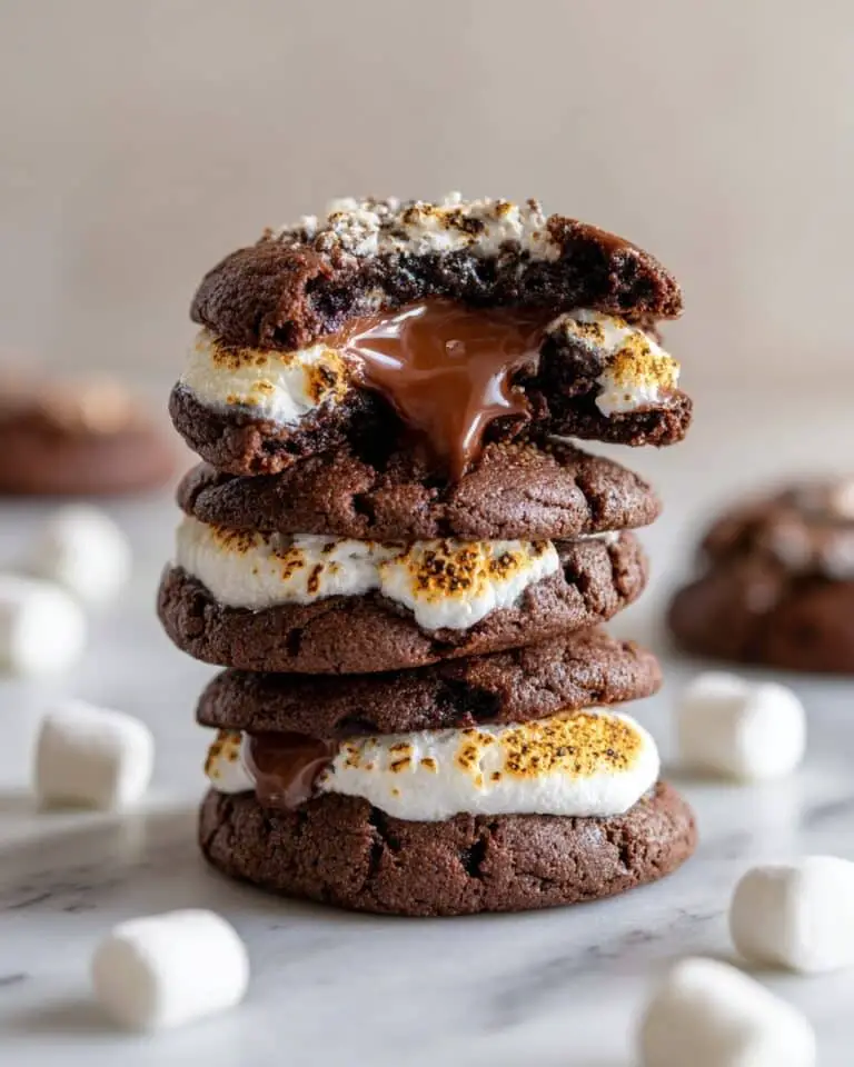 Thick Nutella Marshmallow Cookies with Fudgy Layers Recipe
