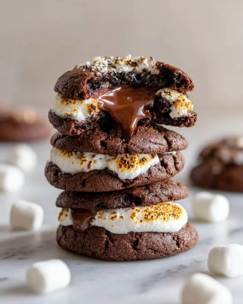 Thick Nutella Marshmallow Cookies with Fudgy Layers Recipe