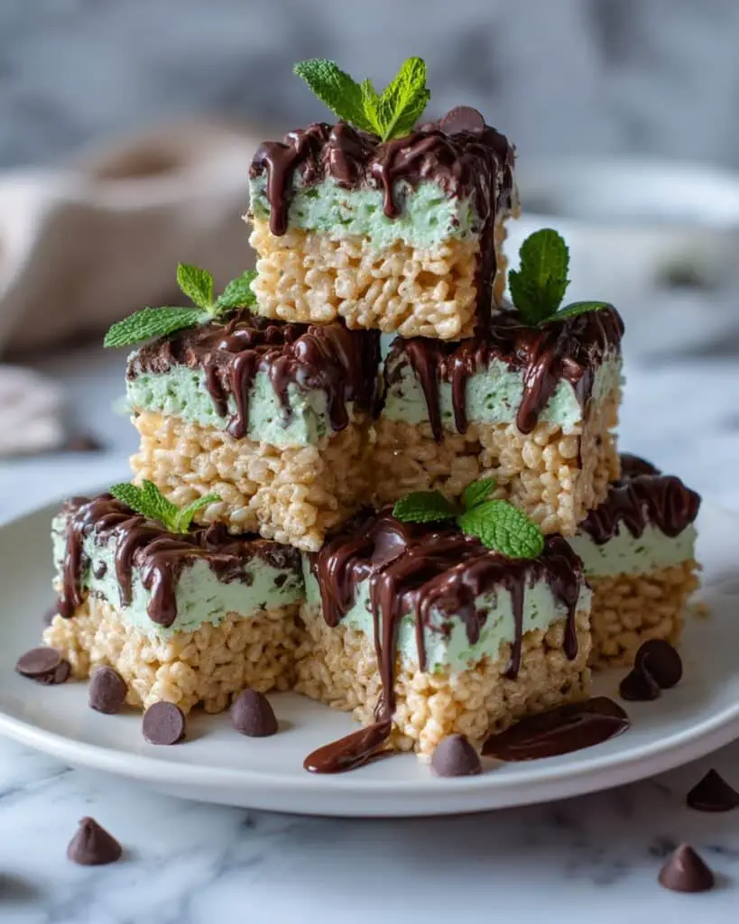 Mint Chocolate Chip Rice Krispie Treats Recipe