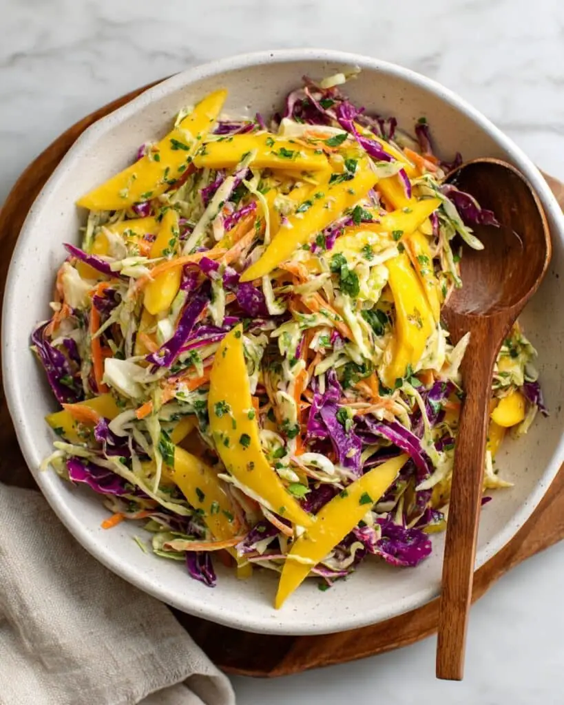 Mango Slaw Bowls with Honey Lime Cream Recipe