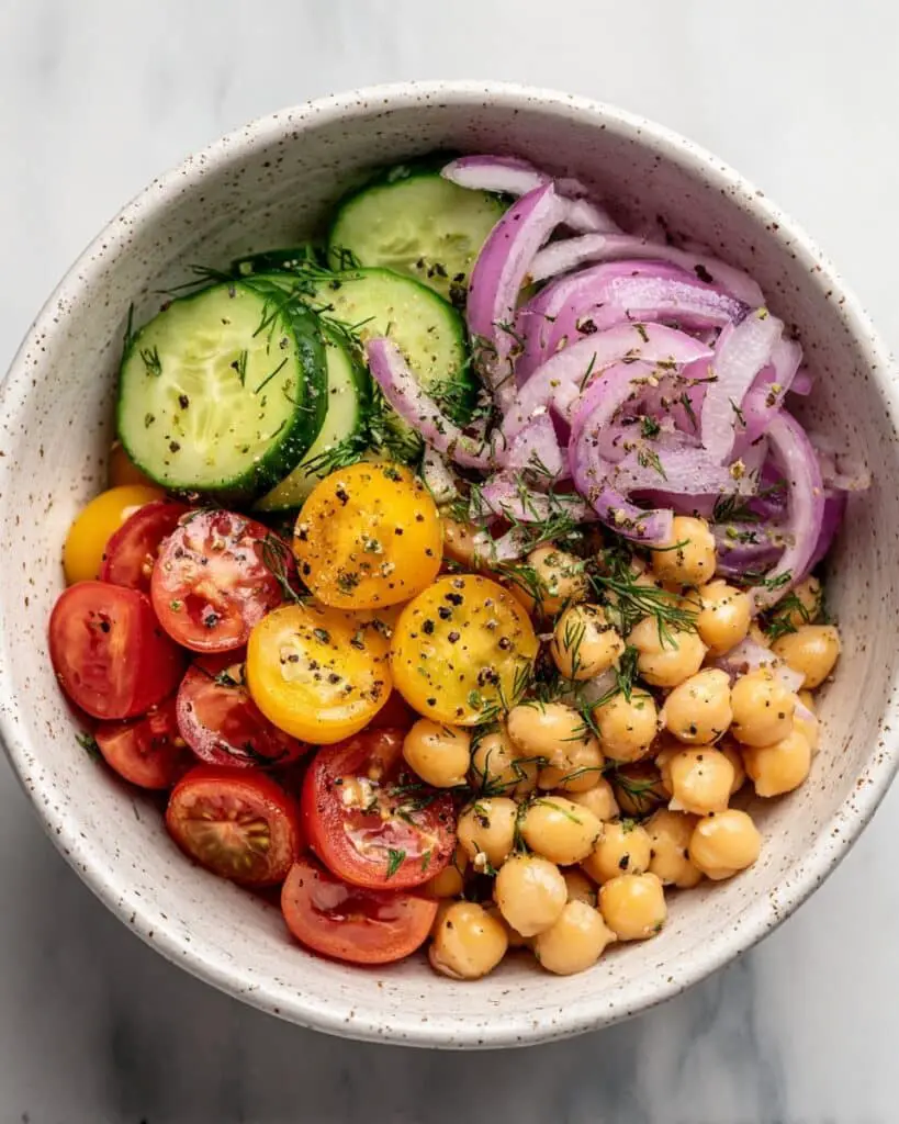 Mediterranean Chickpea Cucumber Salad Recipe