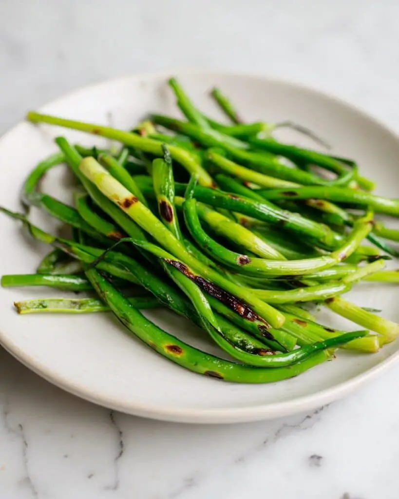 Sautéed Garlic Scapes with Soy and Rice Wine Vinegar Recipe