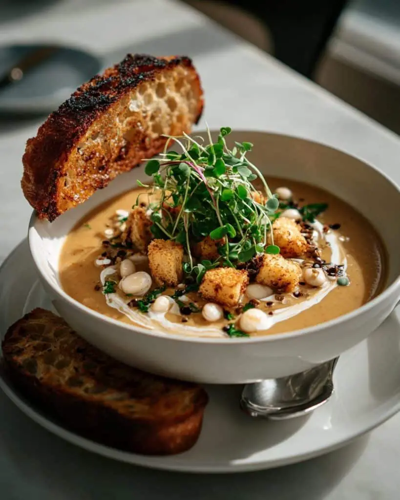 Creamy Roasted Garlic White Bean Soup Recipe