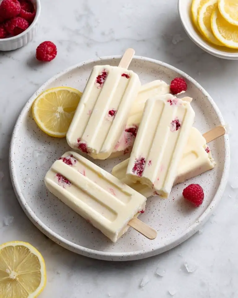 Creamy Lemon Raspberry Greek Yogurt Popsicles Recipe