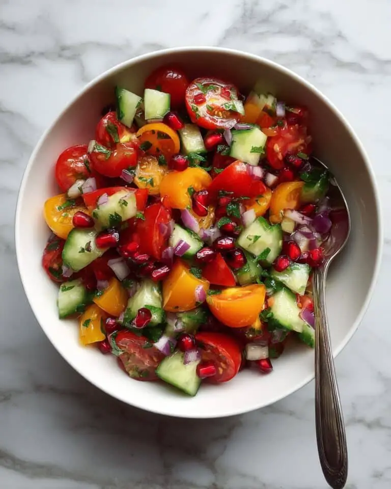 Middle Eastern Pomegranate Tomato Cucumber Salad Recipe