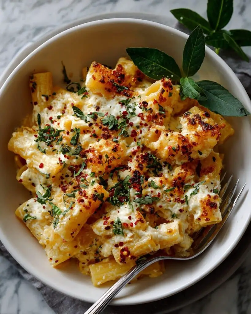 Pumpkin Burrata Baked Ziti Recipe