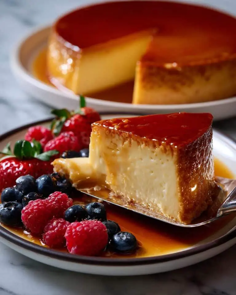 Creamy Caramel Flan with Berries Recipe