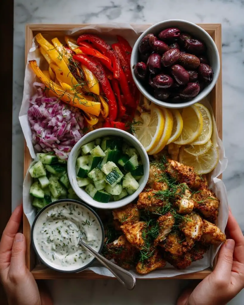 Sheet Pan Chicken Pitas with Tzatziki Recipe
