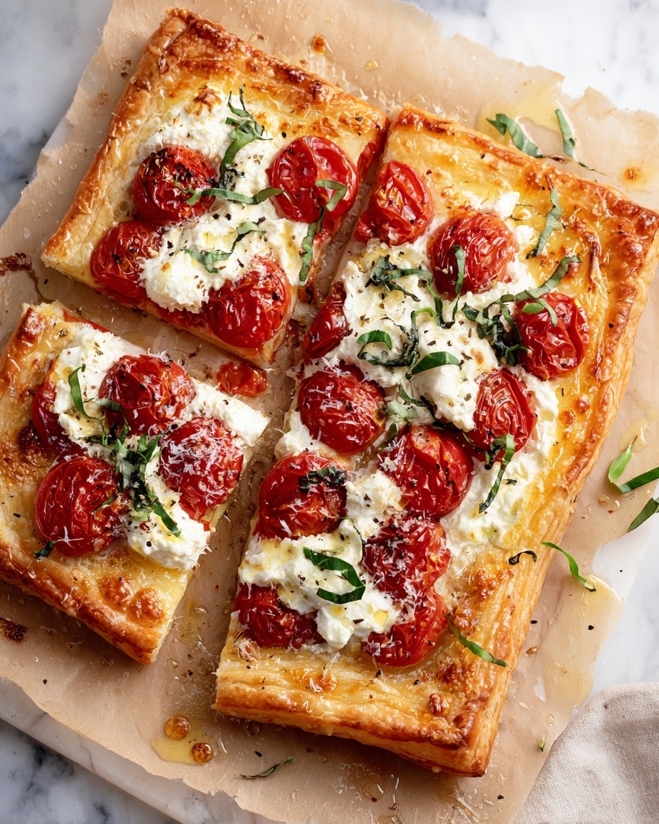 A rectangular flat dough layer with edges slightly folded inward is placed on a baking sheet lined with parchment, all resting on a white marbled surface. The dough is pale yellow and looks soft with small holes poked in it. On top of the dough are scattered thin, rough shredded pale yellow cheese and small dollops of white creamy cheese evenly spread across the center, leaving the edges clear. The baking sheet is metallic and has a slightly aged look. Photo taken with an iphone --ar 4:5 --v 7