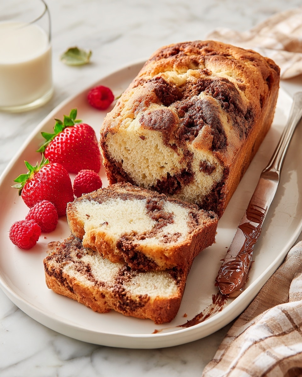 A white marbled surface holds a mix of baking ingredients arranged neatly. There are two sticks of butter wrapped in cream-yellow paper with red text placed on a soft brown checkered cloth on the left side. Above it, a white bowl holds smooth, glossy dark brown Nutella with a spoon sticking out. Below the butter, a metal measuring cup filled with white sour cream sits close to a round, clear glass bowl stacked with white sugar. A small ceramic bowl with a cinnamon powder is near a tiny wooden plate with white baking powder stacked lightly on top. To the right, a small round metal container holds fine salt. A small light brown bowl filled with dark amber vanilla extract is near the bottom. At the bottom right, a large white ceramic bowl is filled with flour, looking soft and powdery. Three brown eggs rest alone on the left side, completing the display. The photo was taken with an iphone --ar 4:5 --v 7