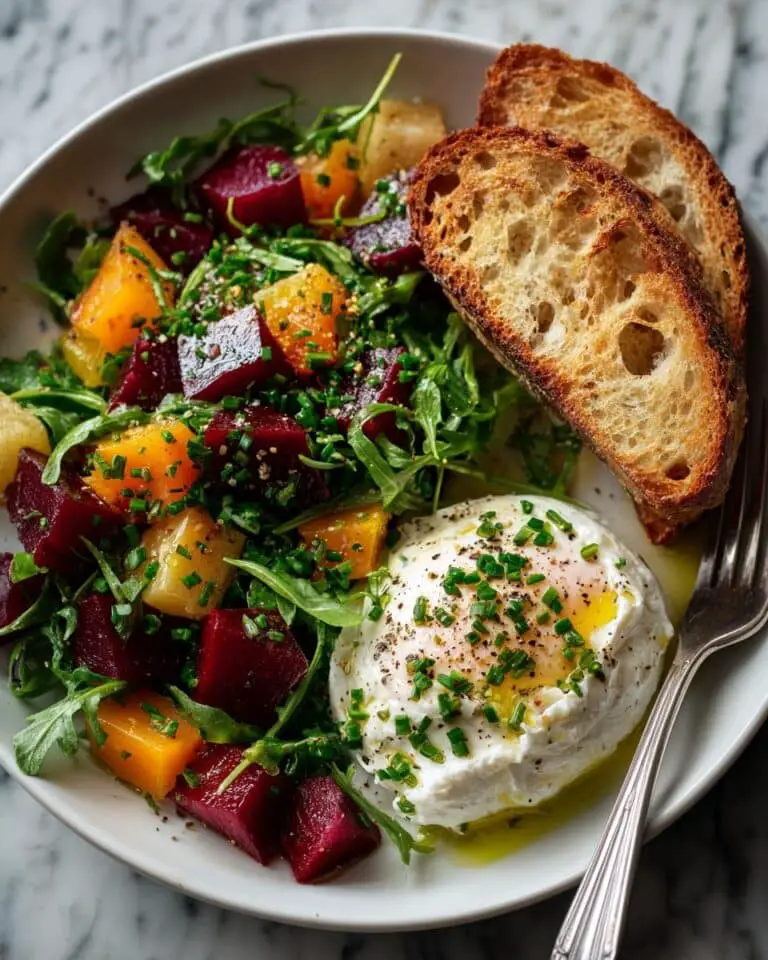 Beet and Burrata Salad with Fried Sourdough Bread Recipe
