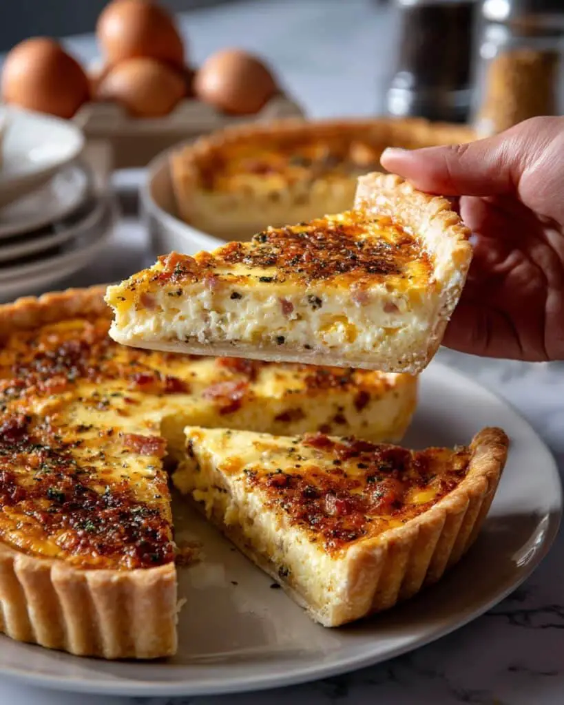 Easy Bacon Cheddar Quiche with Frozen Pie Crust Recipe