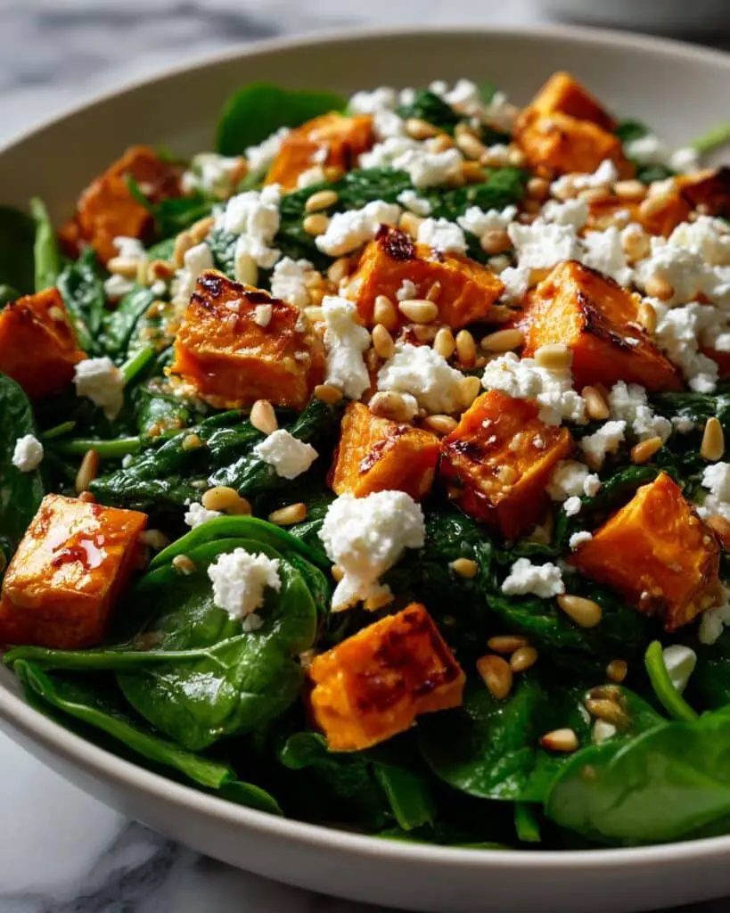 Roast Pumpkin, Spinach, and Feta Salad Recipe