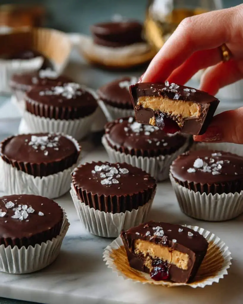 Vegan Chocolate Peanut Butter & Jelly Cups Recipe