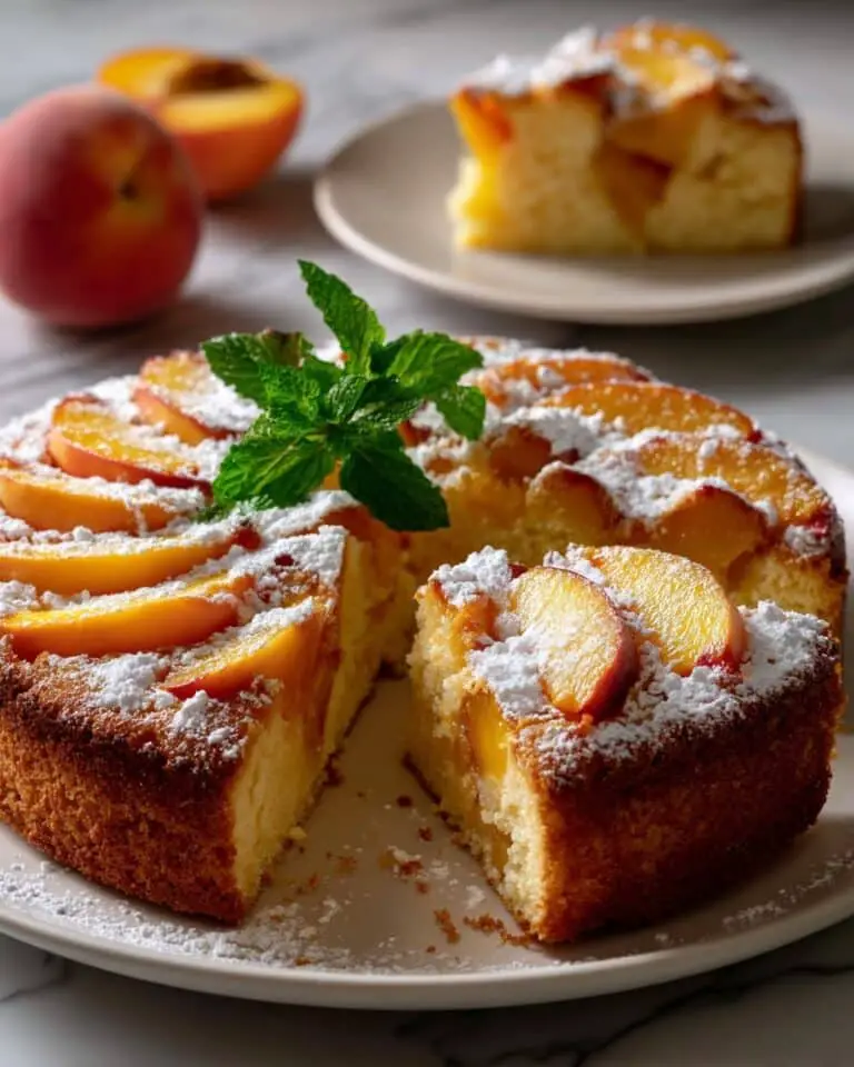 Fresh Peach Cake with Extra Juicy Peaches Recipe
