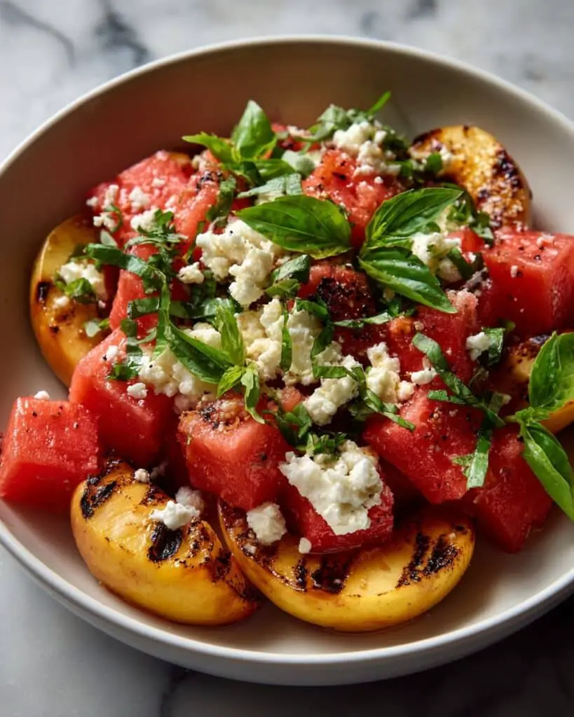 Watermelon and Grilled Peach Salad Recipe
