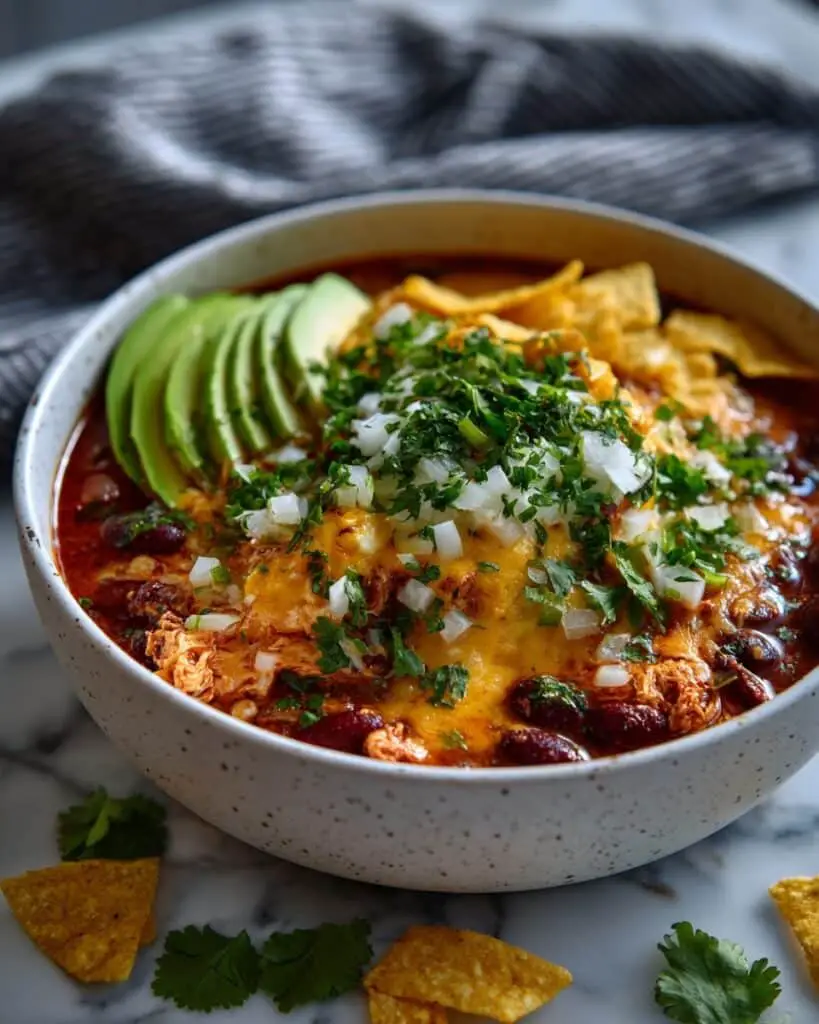 Slow Cooker Chicken Chili with 6 Ingredients Recipe