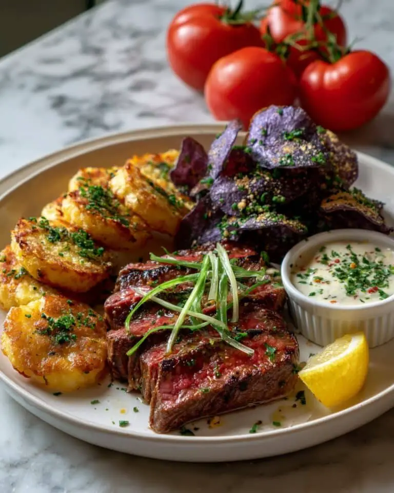 Seared Ribeye with Crispy Potato Chips and Homemade Buttermilk Ranch Recipe
