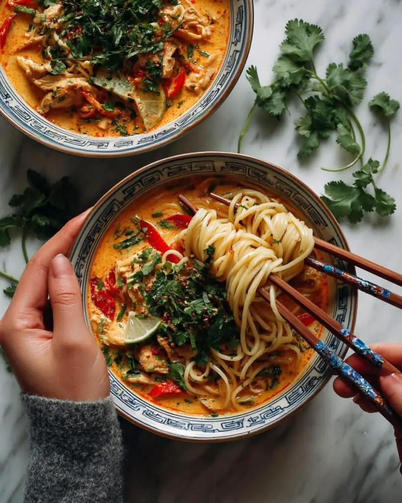 30 Minute Thai Peanut Chicken Ramen Recipe