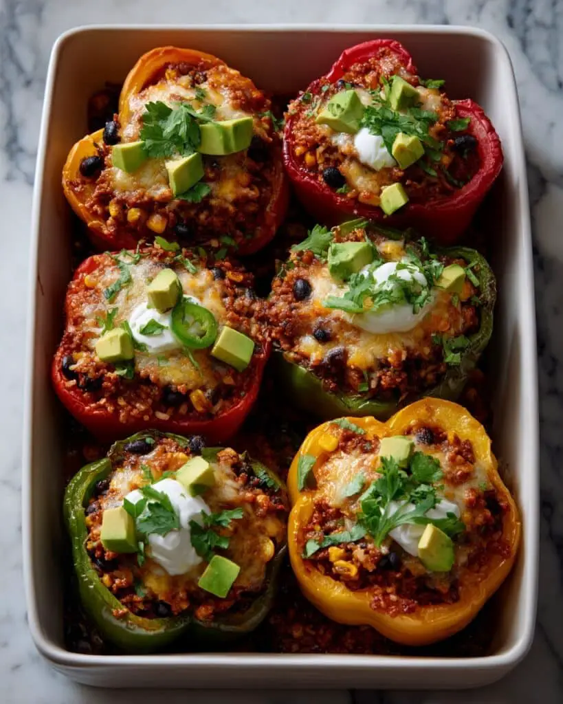 Beef Taco Stuffed Bell Peppers Recipe