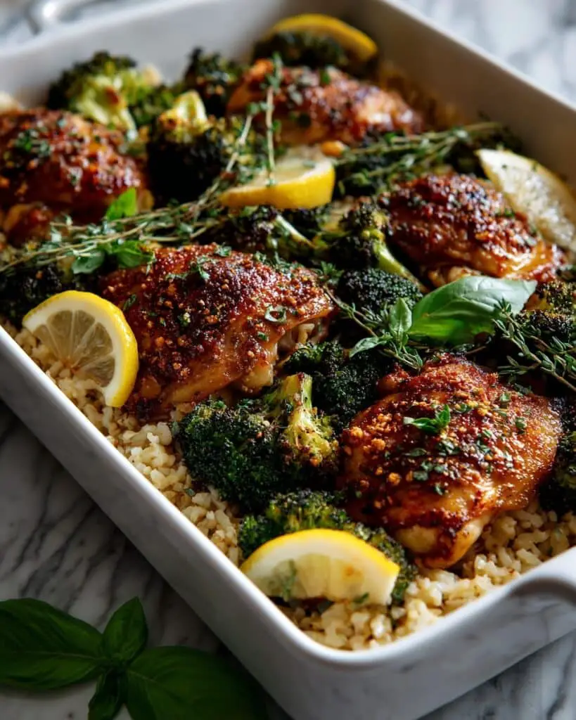 One Pan Lemon Pepper Yogurt Chicken and Rice Recipe