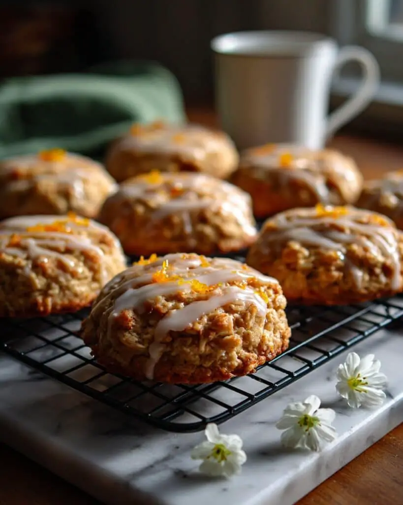 Iced Brown Butter Peach Oatmeal Cookies Recipe