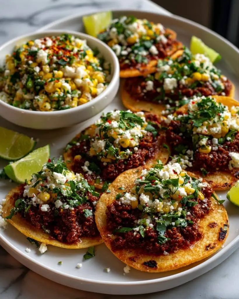 Ground Beef Tacos with Street Corn Recipe