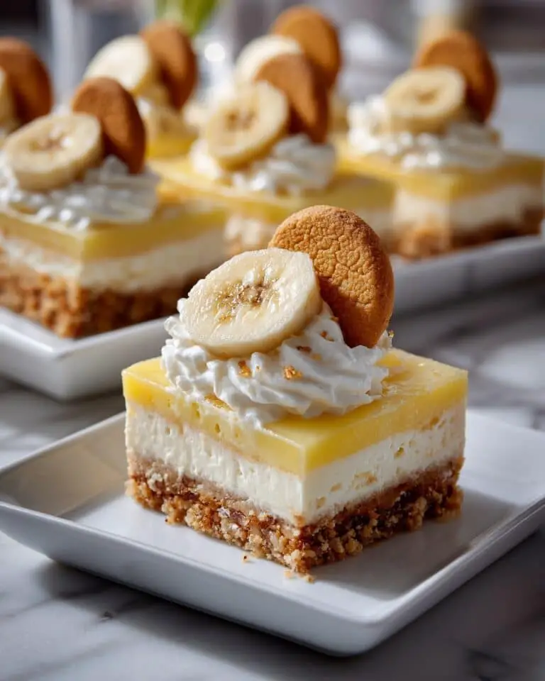 No-Bake Banana Pudding Bars with Cherries Recipe