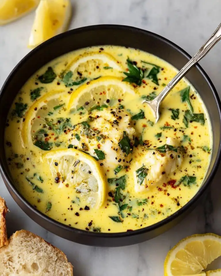 Silky Lemon Chicken & Rice Soup Recipe