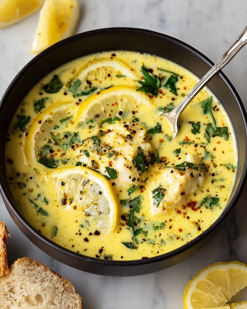 Silky Lemon Chicken & Rice Soup Recipe