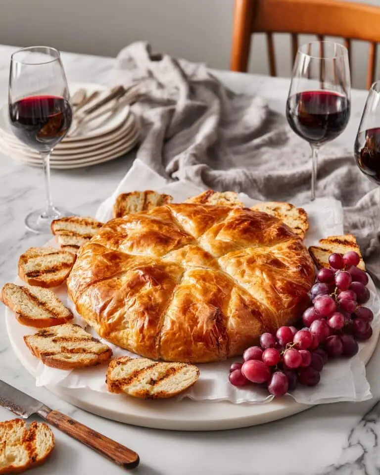 Baked Camembert in Puff Pastry with Raisins Recipe