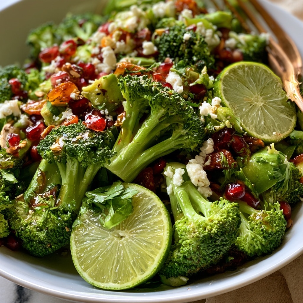 A bowl filled with bright green broccoli florets mixed with small pieces of red cooked bacon and golden-brown chopped nuts, all topped with fresh green chopped herbs. The ingredients are layered closely, showing a mix of rough texture from the broccoli and crunch from the nuts and bacon bits. The bowl is white with a smooth surface and the scene is set on a white marbled surface, with natural light highlighting the vibrant colors of the vegetables and toppings. photo taken with an iphone --ar 4:5 --v 7