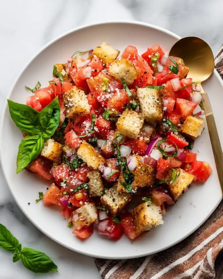 Bruschetta Salad with Garlic Parmesan Croutons Recipe
