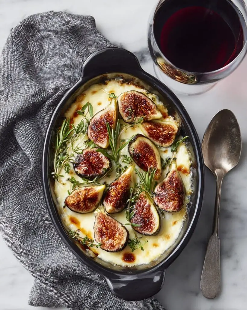 Baked Camembert with Figs, Honey, Thyme, and Balsamic Recipe