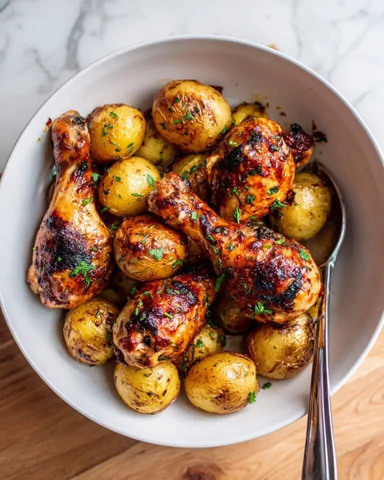 Roasted Apple Cider Chicken with Potatoes and Onions Recipe