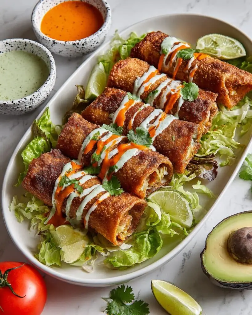 Crispy Chicken Taquitos with Three Delicious Sauces Recipe