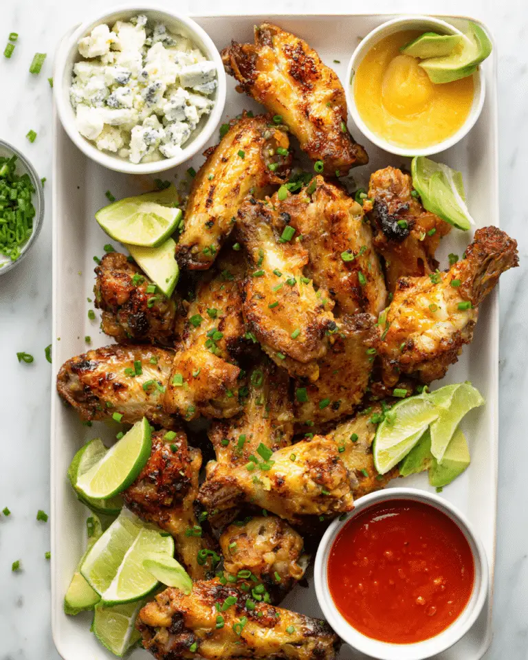 The Crispiest Baked Chicken Wings with 3 Dipping Sauces Recipe