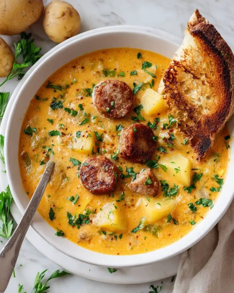 Creamy Kielbasa Potato Soup Recipe