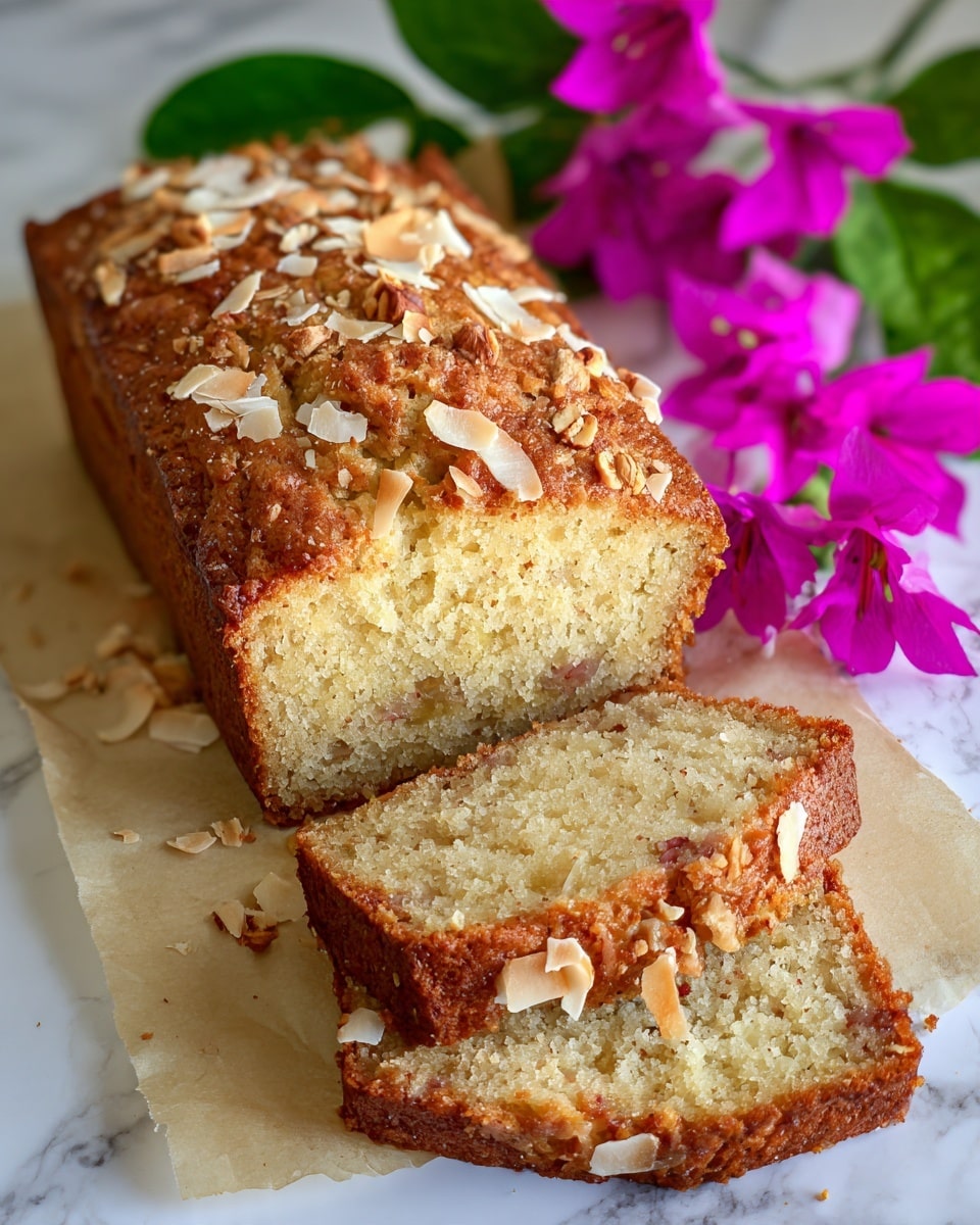 Tropical Banana Pineapple Bread with Coconut and Nuts Recipe