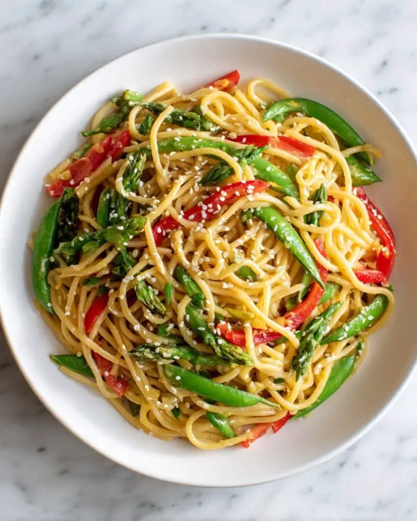 Asian Noodle Salad with Peanut Dressing Recipe