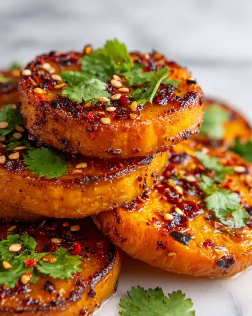 Spiced Roasted Sweet Potato Rounds with Lime & Crunch Recipe