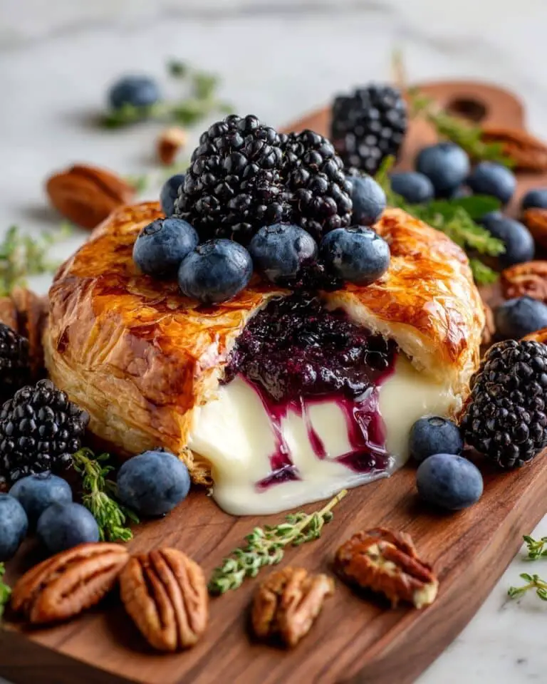 Baked Brie with Blackberries, Blueberries, and Pecans Recipe