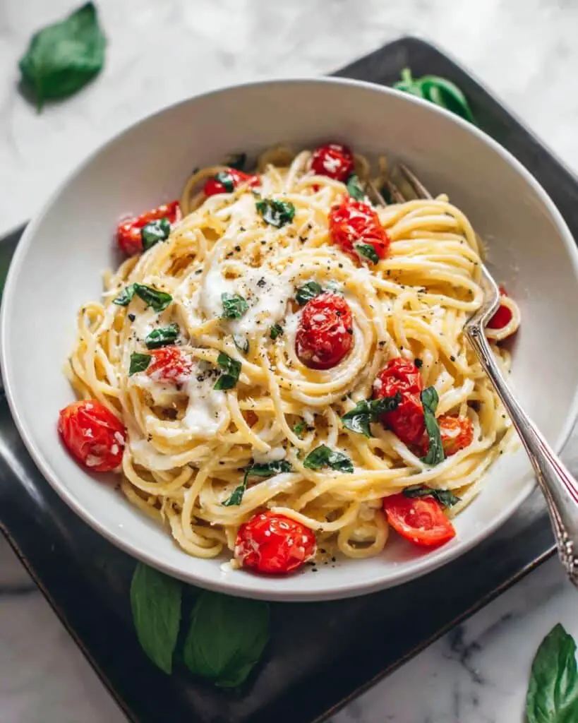 Skillet Burst Cherry Tomato White Wine Garlic Pasta Recipe