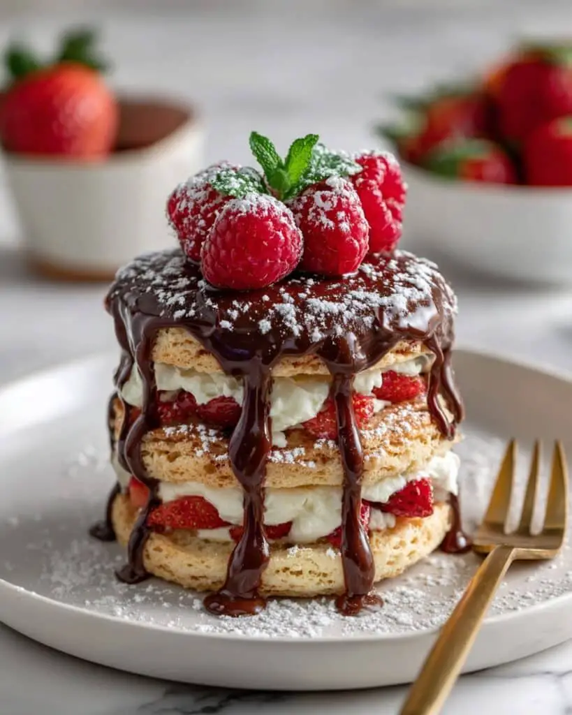 Chocolate Berry Biscuit Stack Recipe