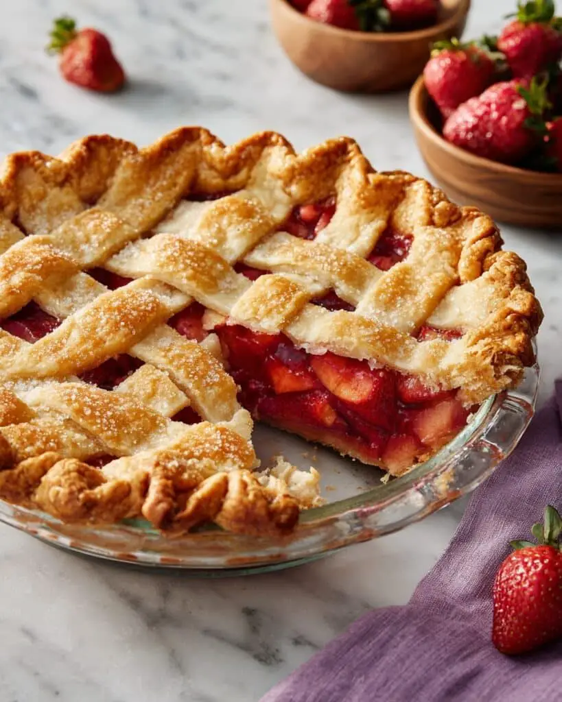 Sweet and Tart Strawberry Rhubarb Pie Recipe