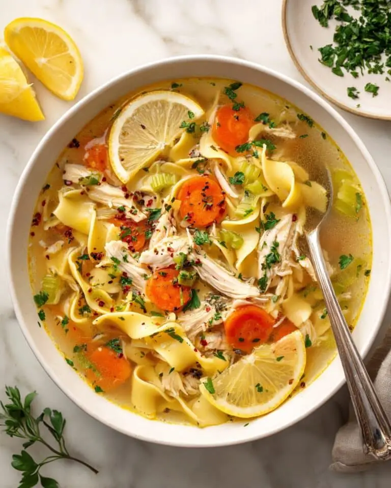 The Best Homemade Chicken Noodle Soup with Egg Noodles Recipe