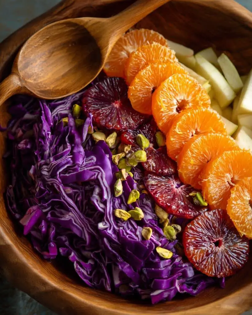 Red Cabbage & Clementine Salad with Pistachios Recipe