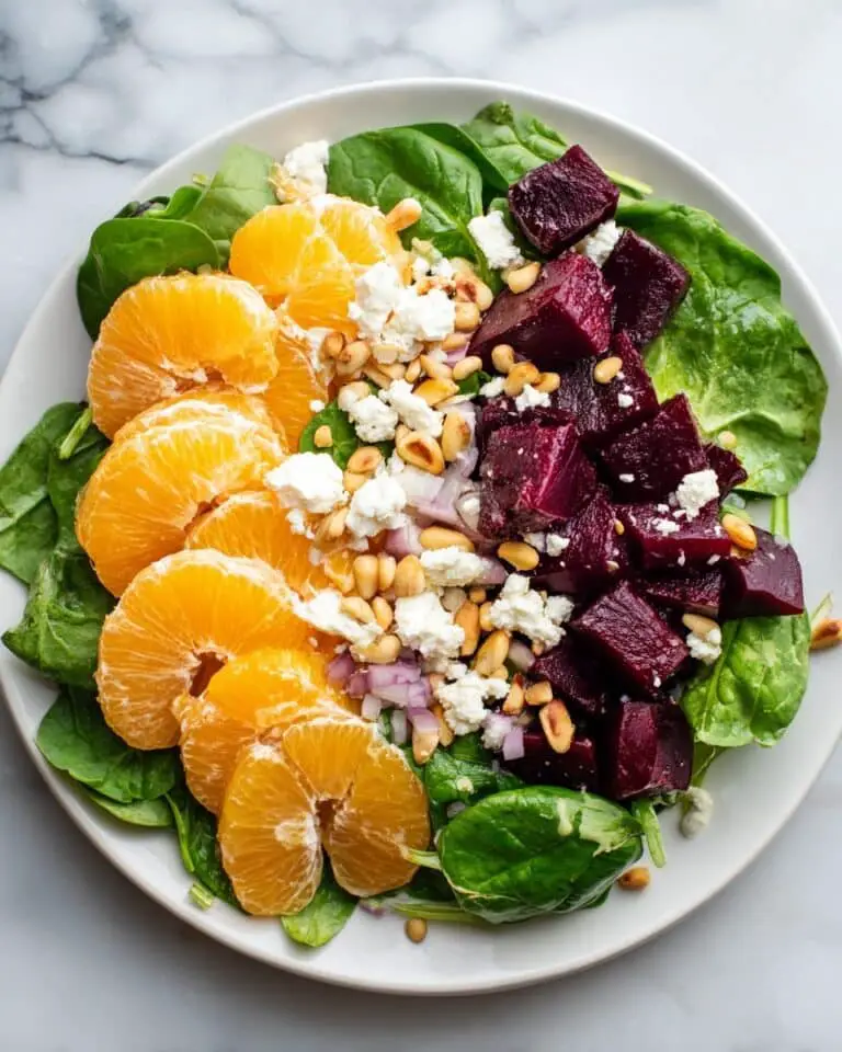Beet Salad with Spinach and Honey-Mustard Lemon Dressing Recipe