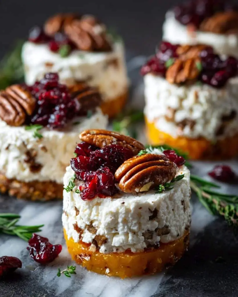 Sweet Potato Rounds with Whipped Brie, Pecans & Cranberries Recipe
